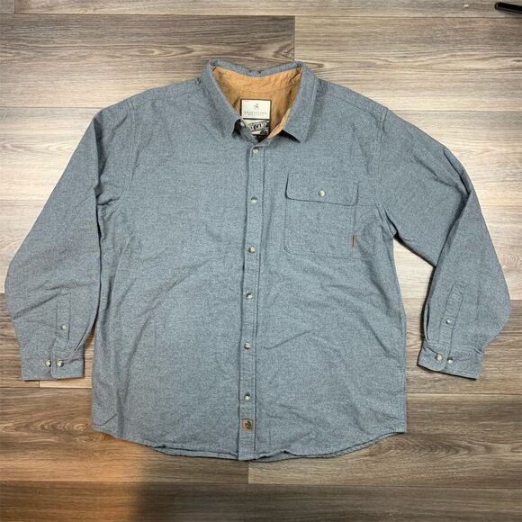 Legendary Whitetails Men's 2XL Gray Flannel Button-Up Shirt Long Sleeve - Picture 1 of 6